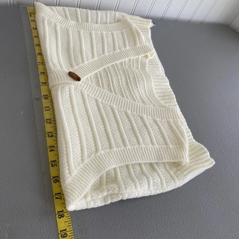 Unbranded Womens Boho Cottagecore Sweater Vest Size M/L Toggle Button Cable Knit